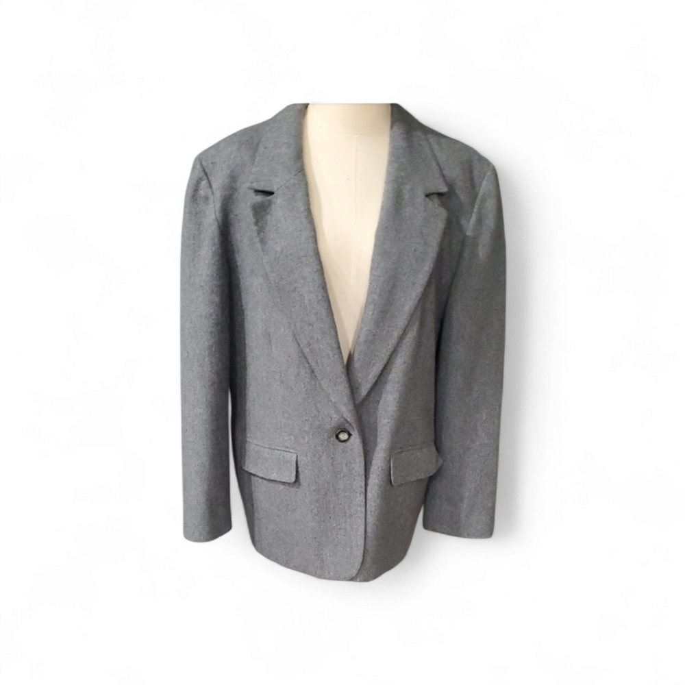 Vtg Pendleton Elegant Wool Charcoal Grey Blazer